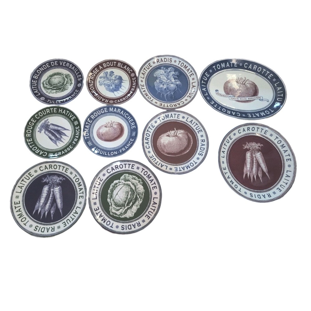Certified International French Market Dinner Plates Salad Platters Set 10 Piece